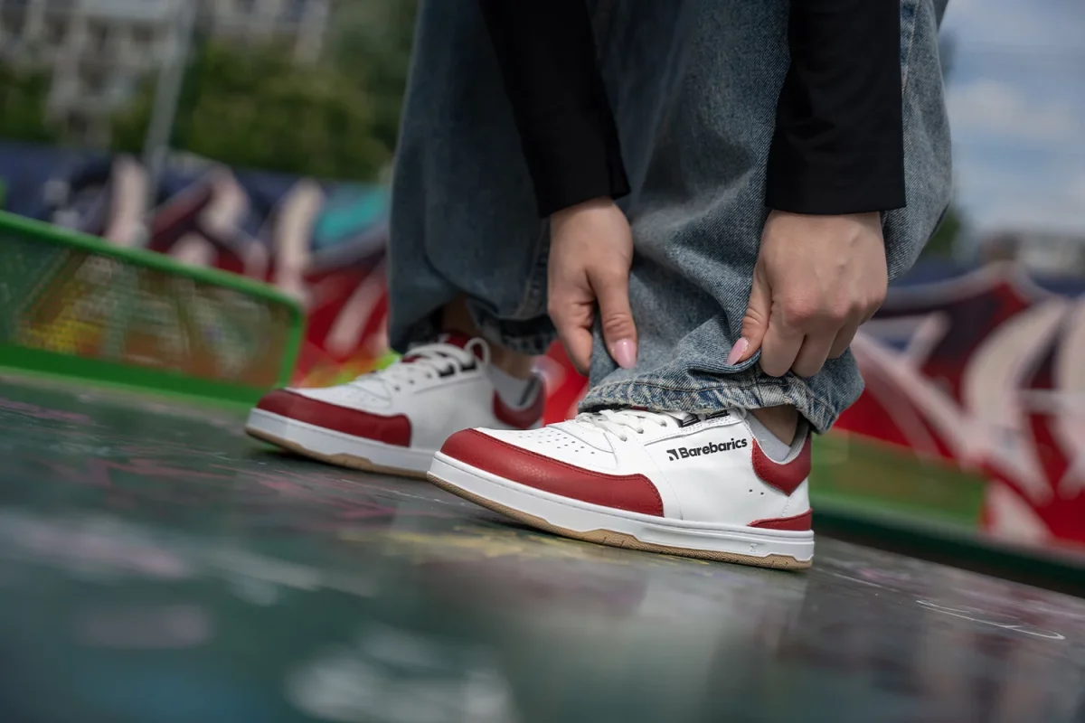 Wave - White & Crimson Red